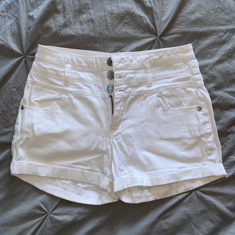 White Jean Shorts